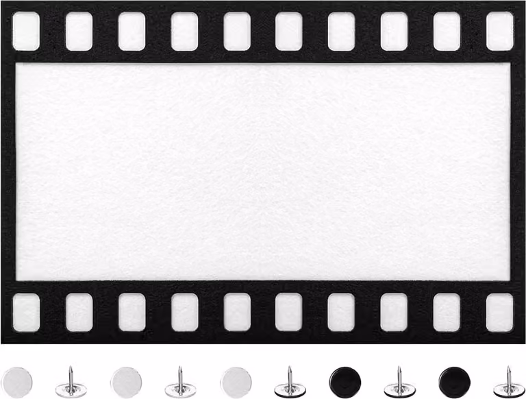 Vilt prikbord met filmstrip design voor het presenteren van foto's, Meerdere kleuren, B: 32,6 cm, H: 21,6 cm