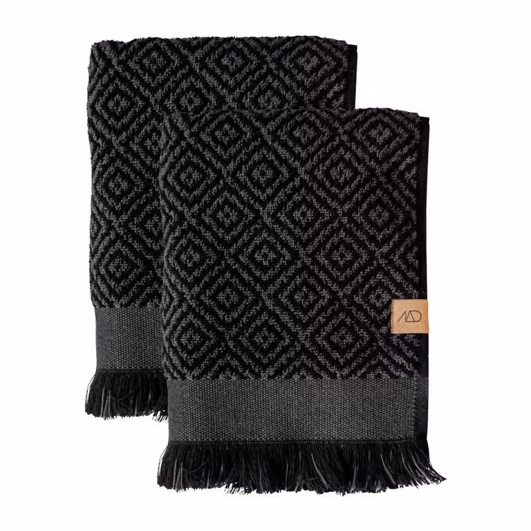 Mette Ditmer Morocco gastendoek 2-pack Black-grey B: 35 cm, D: 55 cm