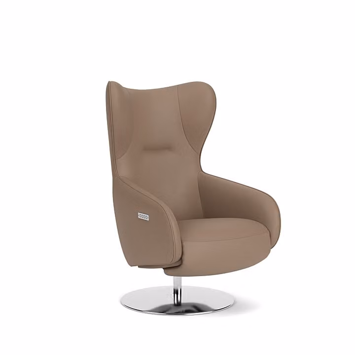 Prominent Moderne Sta-op-stoel met Liftassistent - Bruin Leer - Tub model
