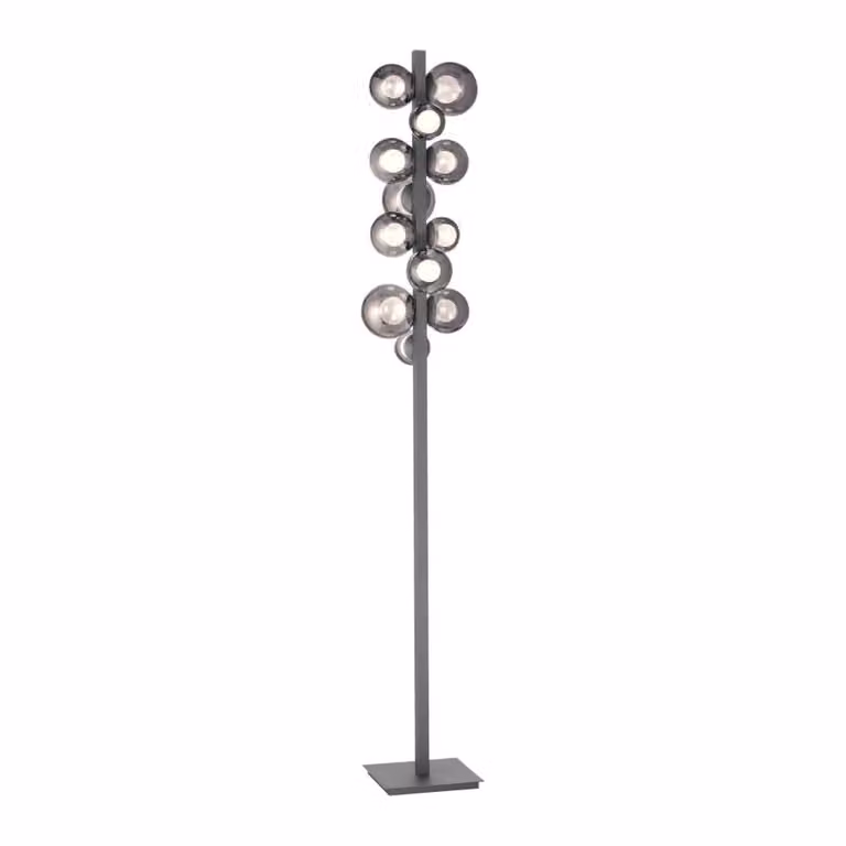 Paul Neuhaus PURE Popup LED vloerlamp - Grijs aluminium en glas - Hoogte: 160 cm