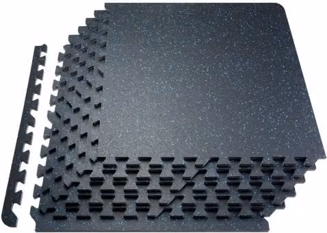 VEVOR Vloermatten 25 stuks - Rubberen oppervlak & EVA-schuim - Zwart & Blauw - 61 x 61 cm