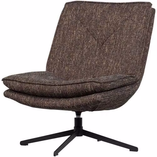WOOOD Milaro Draaifauteuil - Bruin Melange - B: 88 cm, D: 75 cm, H: 94 cm