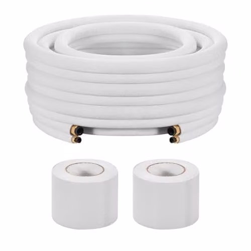 VEVOR Mini Split Line Set Koelmiddelleiding, 30,5 m Koperen Buizenstel met Witte PE-isolatie, 6,4 & 12,7 mm OD, voor Airconditioners en HVAC-systemen
