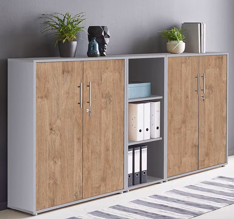 home24 Kastenset 3-delig Sanremo bruin/eikenhouten look Breedte: 114 cm
