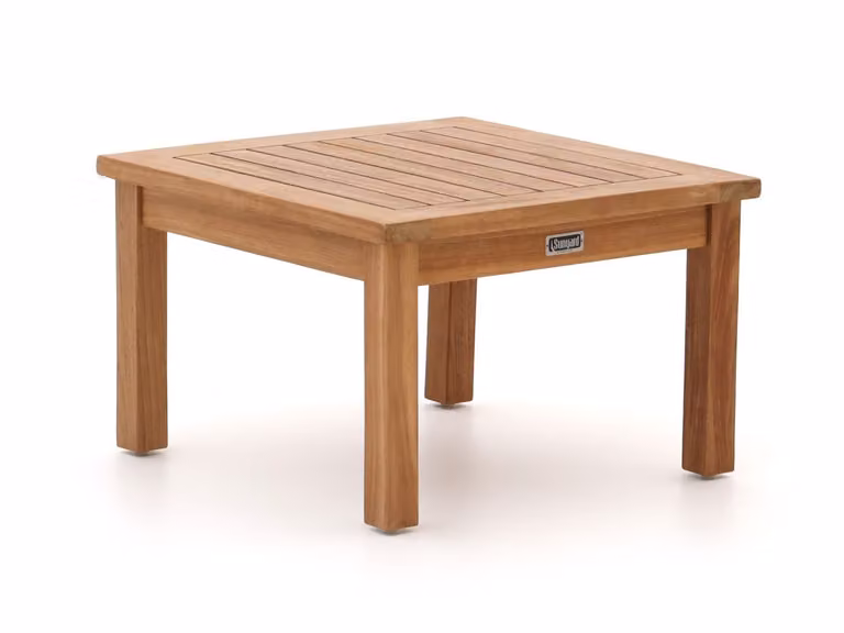 Sunyard Furniture Bijzettafel voor in de tuin, Vierkant, Teakhout, Bruin, B: 60 cm, D: 38 cm, H: 60 cm