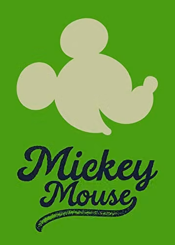 Komar Disney Mickey Mouse Green Head Kunstdruk voor de Kinderkamer, Breedte: 50 cm, Hoogte: 70 cm