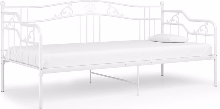 vidaXL Slaapbank van metaal wit B/D/H: 90 x 200 cm