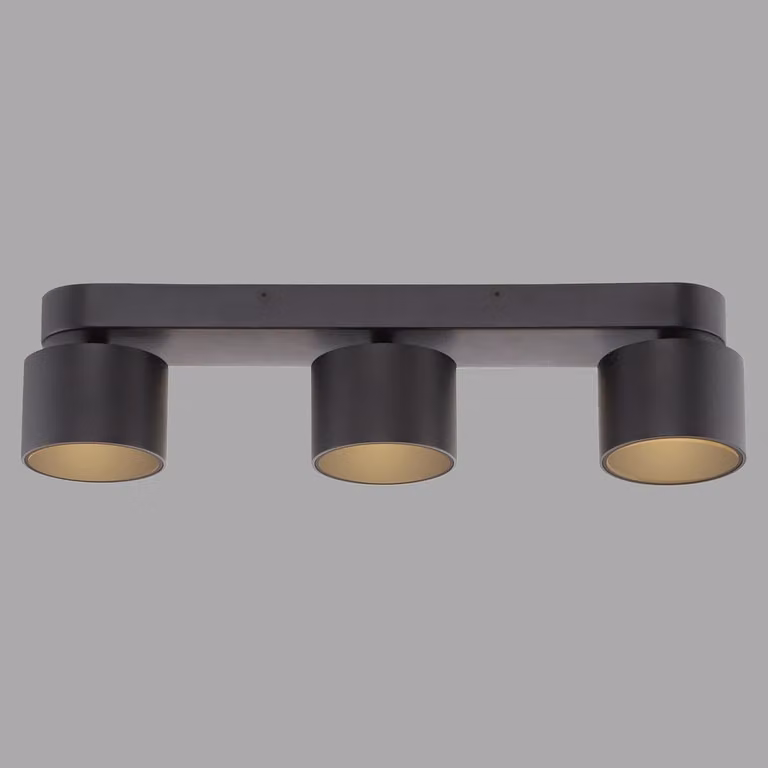 Paul Neuhaus Pure Cup LED plafondspot, 3-lampen, zwart, 56 cm
