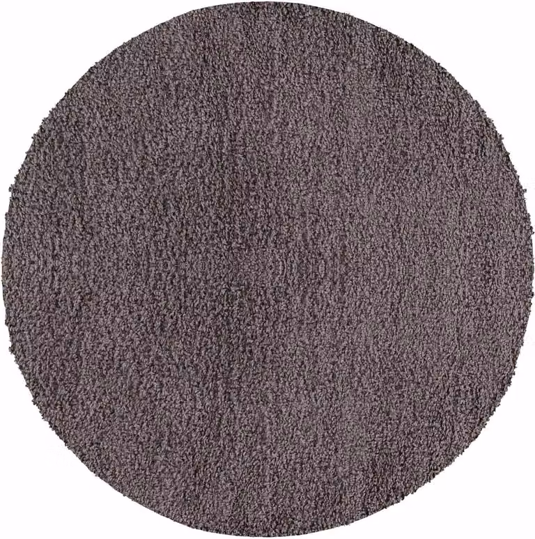 Rond hoogpolig vloerkleed Taupe - 120 cm - Polypropyleen