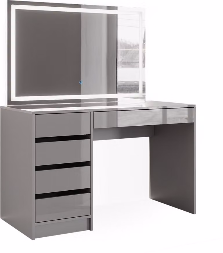 Vicco Kaptafel Sherry Grijs met LED-spiegel Model 38788, Breedte: 120 cm