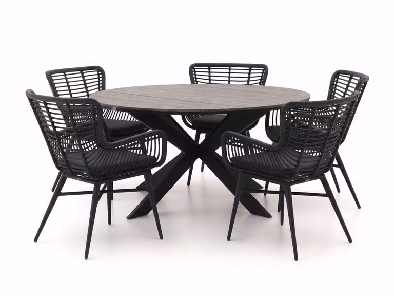 Intenso Furniture Diningset Intenso voor 5 personen, 6-delige grijze tuinset met polywood en gepoedercoat aluminium