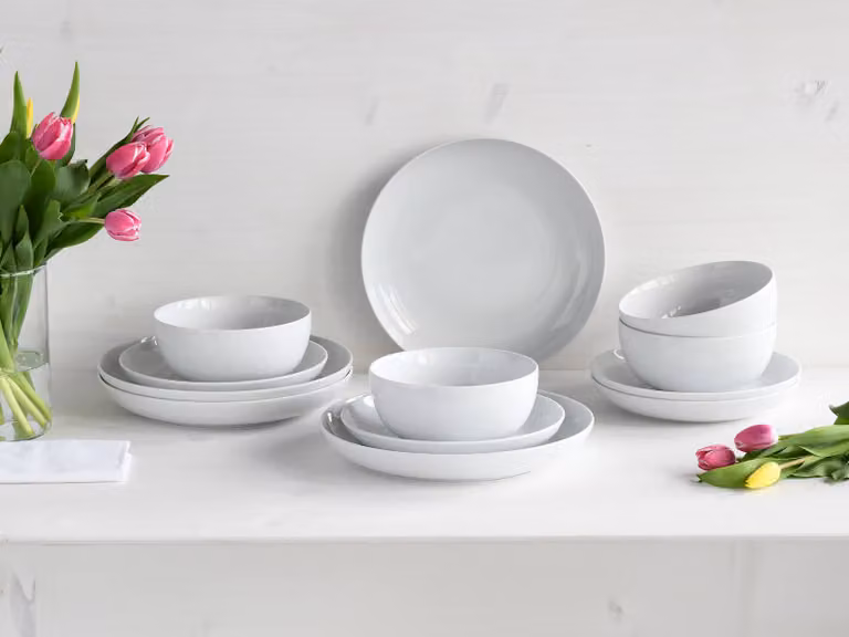CreaTable Allround 12-delige porseleinen serviesset wit