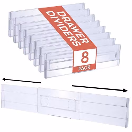 Homiu Ladeverdelers 8-pack Kunststof - Verstelbare Ladeorganisatoren voor Kleding en Keuken