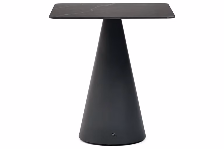 Santika Serino moderne tuintafel van aluminium en keramiek, antraciet, 70 x 70 cm