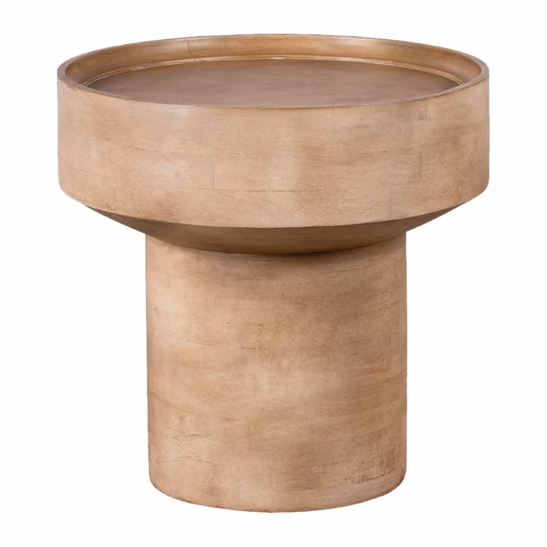 Lewis & Loft Bijzettafel Luus - Rond - FSC® mangohout - Mat bruin - ⌀50 cm