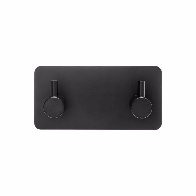 XIVADA Handdoekhaken Duo - RVS - Zwart - 2 in 1 met plakstrip