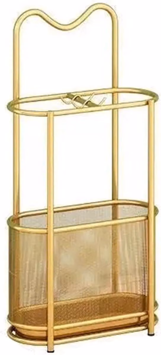 Gouden Parapluhouder van roestbestendig metaal voor het organiseren van je entree, 30 x 15 x 60 cm