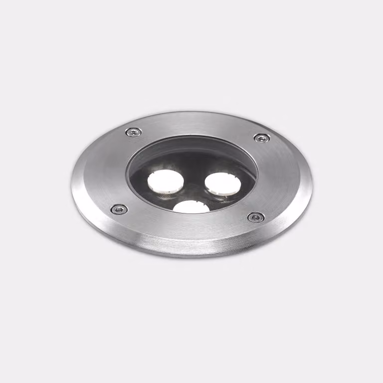 LEDS-C4 Aqua ronde inbouwspot LED van roestvrij staal en glas in zilver en grijs