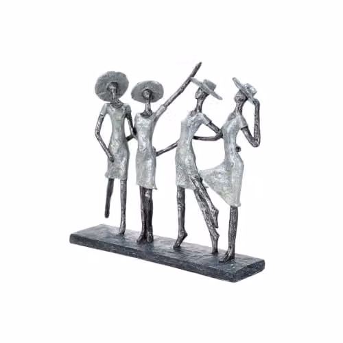 Casablanca modern design decoratieve sculptuur van vrouwen in zilver en antraciet, B/D/H: 37 x 34 x 11 cm