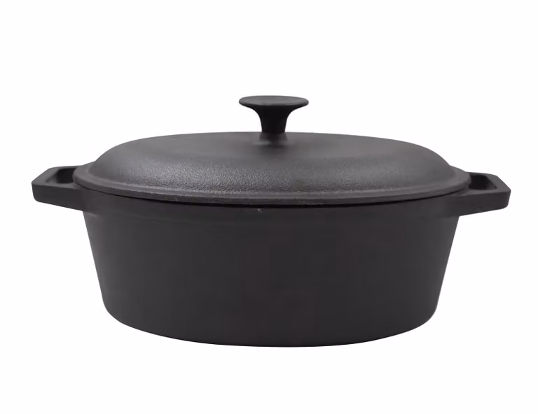 Nordwik gietijzeren braadpan ovaal 4 l Zwart