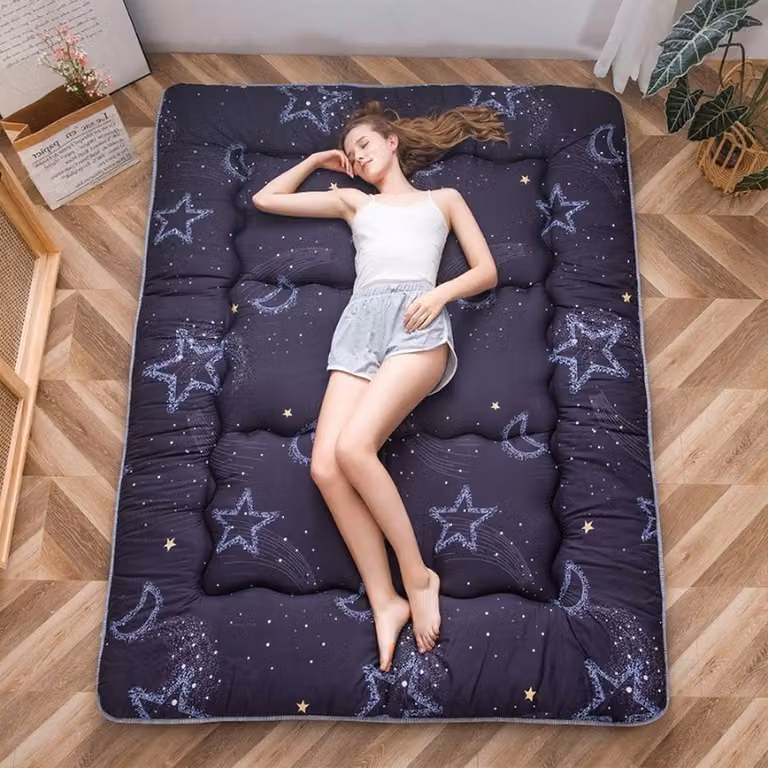 Japanse Futonmatras Tatamimat met Maan en Ster Design, Opvouwbare Vloermatras, 150 x 200 cm