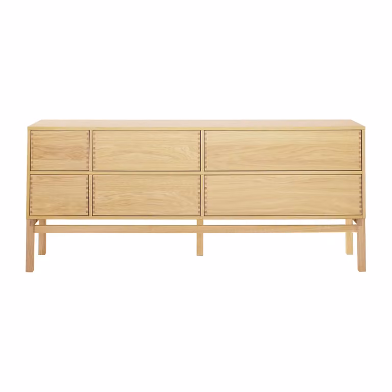 1898 Hylte sideboard met 6 lades in eikenhout B: 172 cm, H: 73 cm