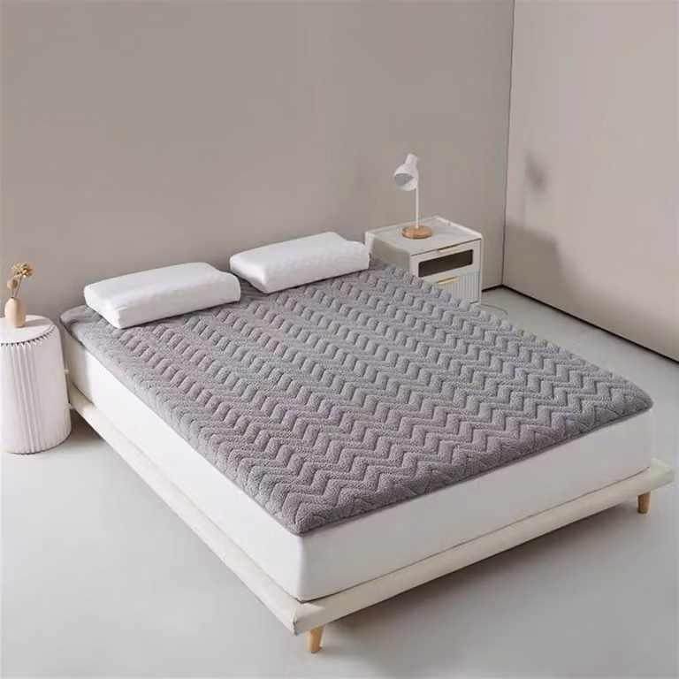 Tatami Futon Matras Grijs - Comfortabele Vloermatras met Huidvriendelijk Pluche - 90 x 200 cm