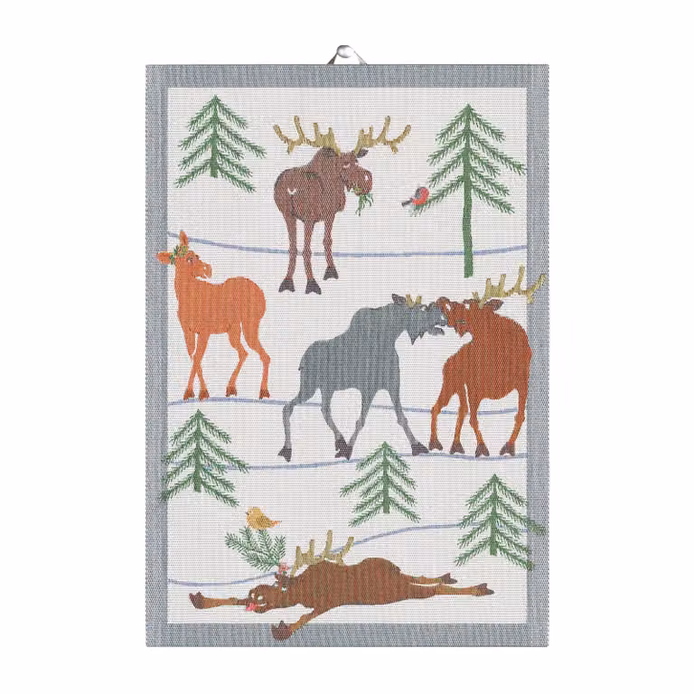 Ekelund Linneväveri Clumsy moose keukenhanddoek