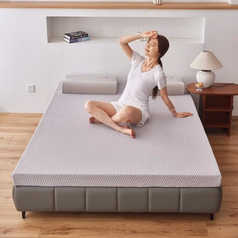 Japanse Vloermatras Futon voor volwassenen met wasbare hoes, Grijs, B/D: 120 x 200 cm