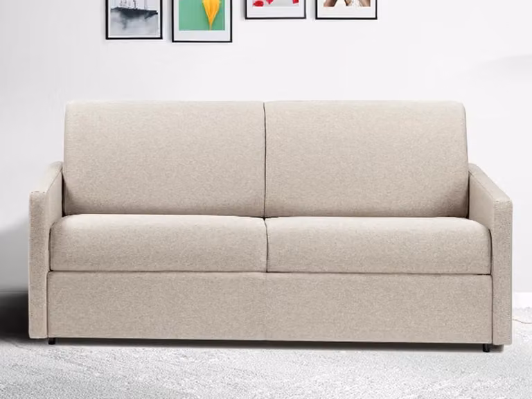 CALIFE Express Driezitsslaapbank met slaapfunctie in grijs of beige met afneembare hoezen
