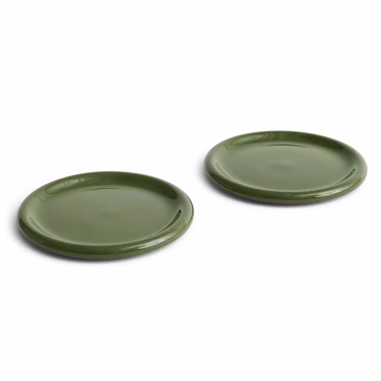 HAY Barro dinner plate Green, Ø24 cm, 2-pack