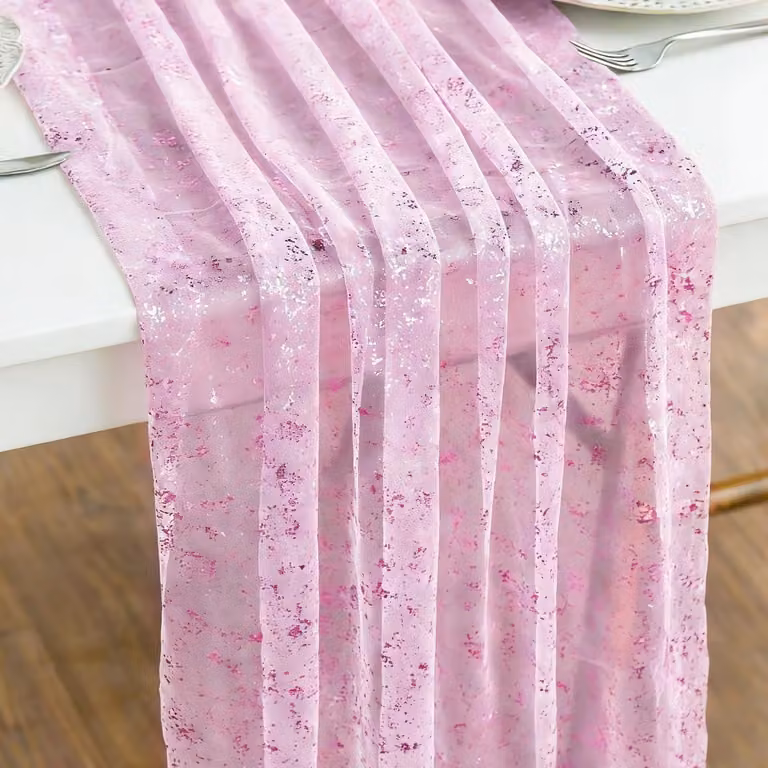 Dripio Tafelrunner voor volwassenen, Roze, B/D: 300 x 70 cm