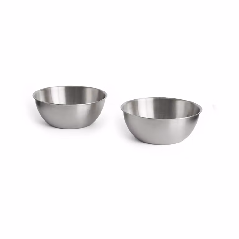 HAY Outdoor Market serveerschalen van roestvrij staal, zilver, 2-pack, 0,7 l