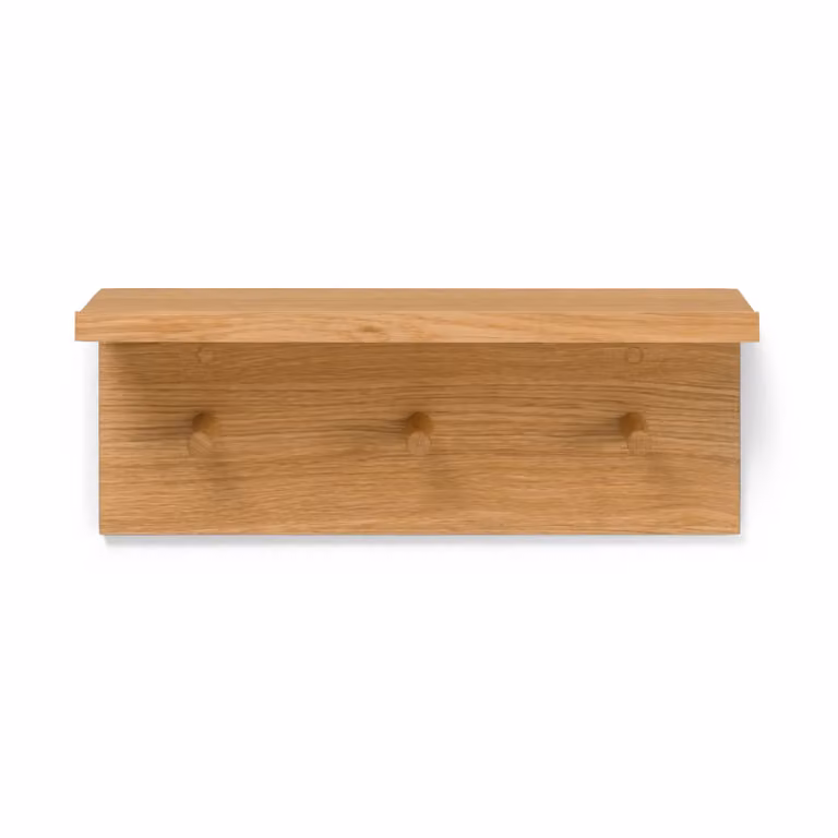 Ferm Living Place Rack kapstokje met knoppen van eikenhout, bruin