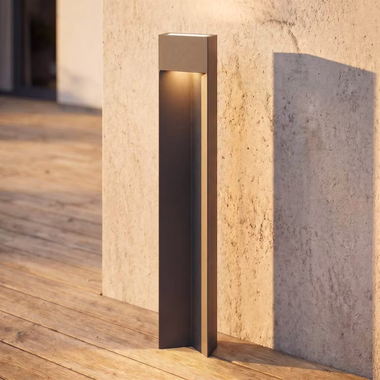 Lucande Kaholo LED tuinpadverlichting, zwart, aluminium, 90 cm, IP44, modern
