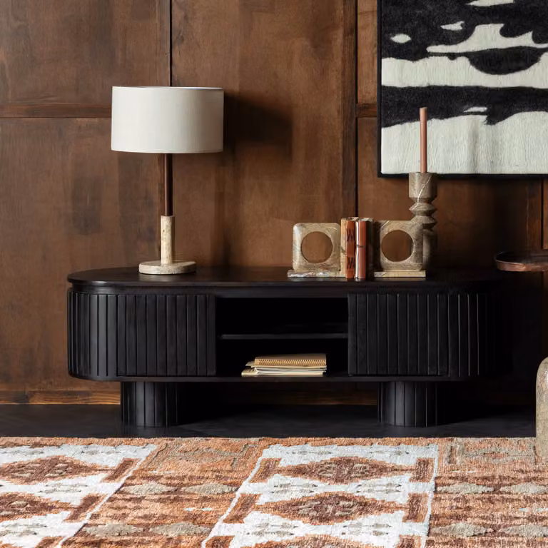 Dutchbone TV-meubel Kenji Mangohout, Bruin, Breedte: 140 cm, Diepte: 45 cm, Hoogte: 40 cm