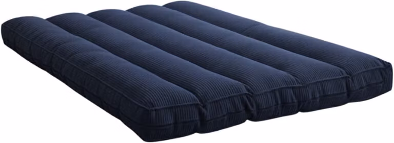 Bananair Futon matras voor volwassenen met afneembare hoes in ribfluweel, Nachtblauw, 140 x 190 cm