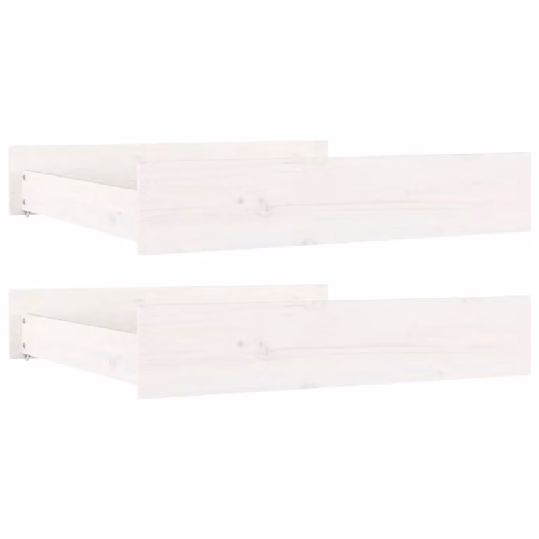 vidaXL Bedladebakken, 2 stuks, wit, massief grenenhout