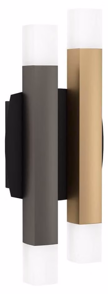 Eglo Estanterios LED wandlamp, modern rechthoekig ontwerp, zwart/grijs/multicolor, B/D/H: 31 x 13 x 7 cm