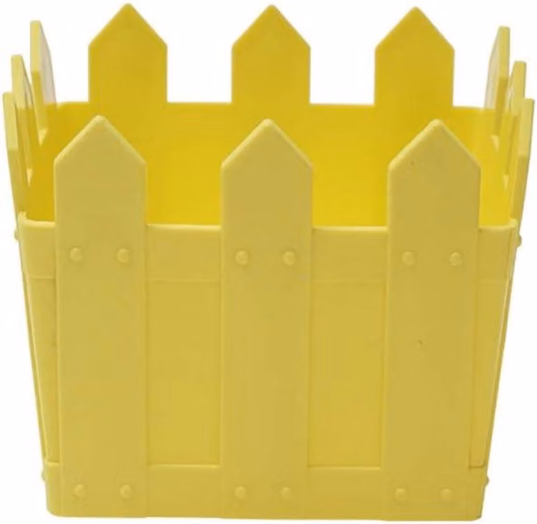 Set van 5 Gele Plastic Plantenbakken met Handvat voor Zaaien en Ontkieming