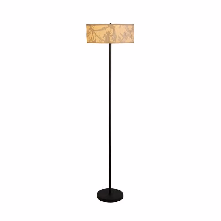 home24 Isla Staande lamp Searchlight, bruin/zwart/beige, B: 40 cm, D: 40 cm, H: 160 cm