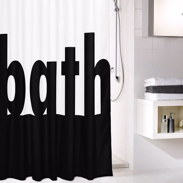 home24 Douchegordijn Bath van polyester, meerkleurig, B: 180 cm, H: 200 cm