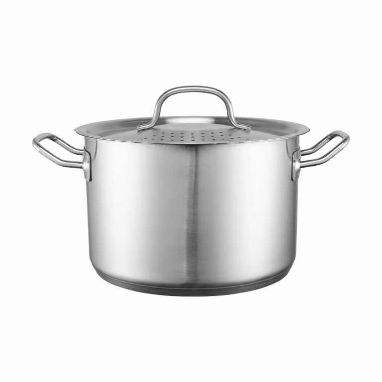 Heirol Steely pan met deksel en ingebouwde zeef, 5 liter