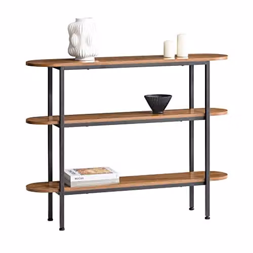 SoBuy Console Tafel met 3 Planken voor Gang en Woonkamer, B/D/H: 110 x 25 x 86 cm