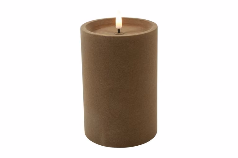 Countryfield Ledkaars Lyon Taupe Velvet Diameter: 10 cm, Hoogte: 15 cm