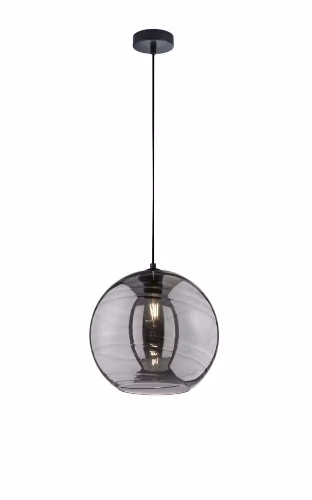 Fischer & Honsel Opie Glazen Hanglamp - Transparent/Zwart - Ø 25 cm