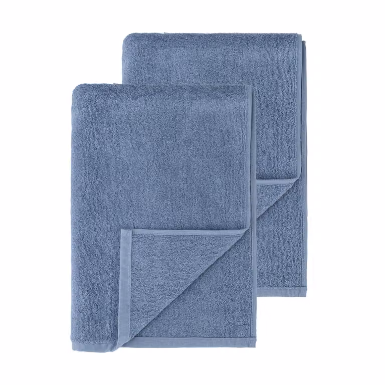 Scandi Living Drift badhanddoeken 2-pack - Blauw - Breedte: 100 cm, Lengte: 150 cm