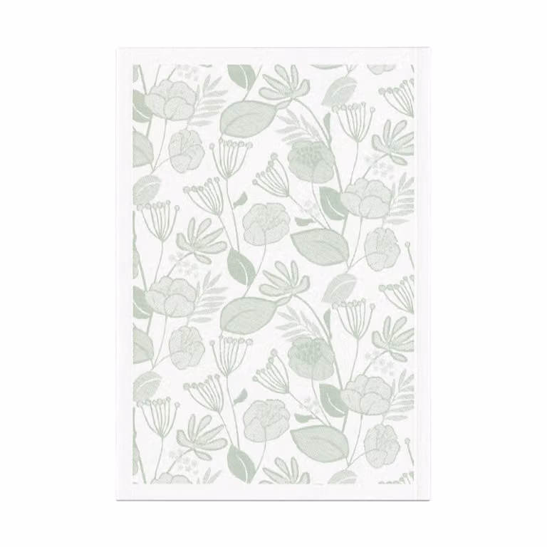 Ekelund Linneväveri Grönska keukenhanddoek Groen-wit 35x50 cm