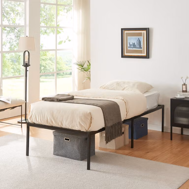 en.casa Metalen bed Vårdö zwart B/D/H: 90 x 200 cm