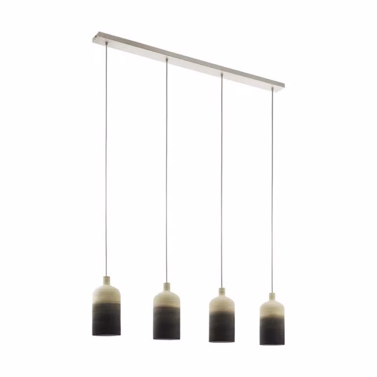 Eglo Azbarren 4-lichts hanglamp in beige, grijs en bruin met keramiek en metaal